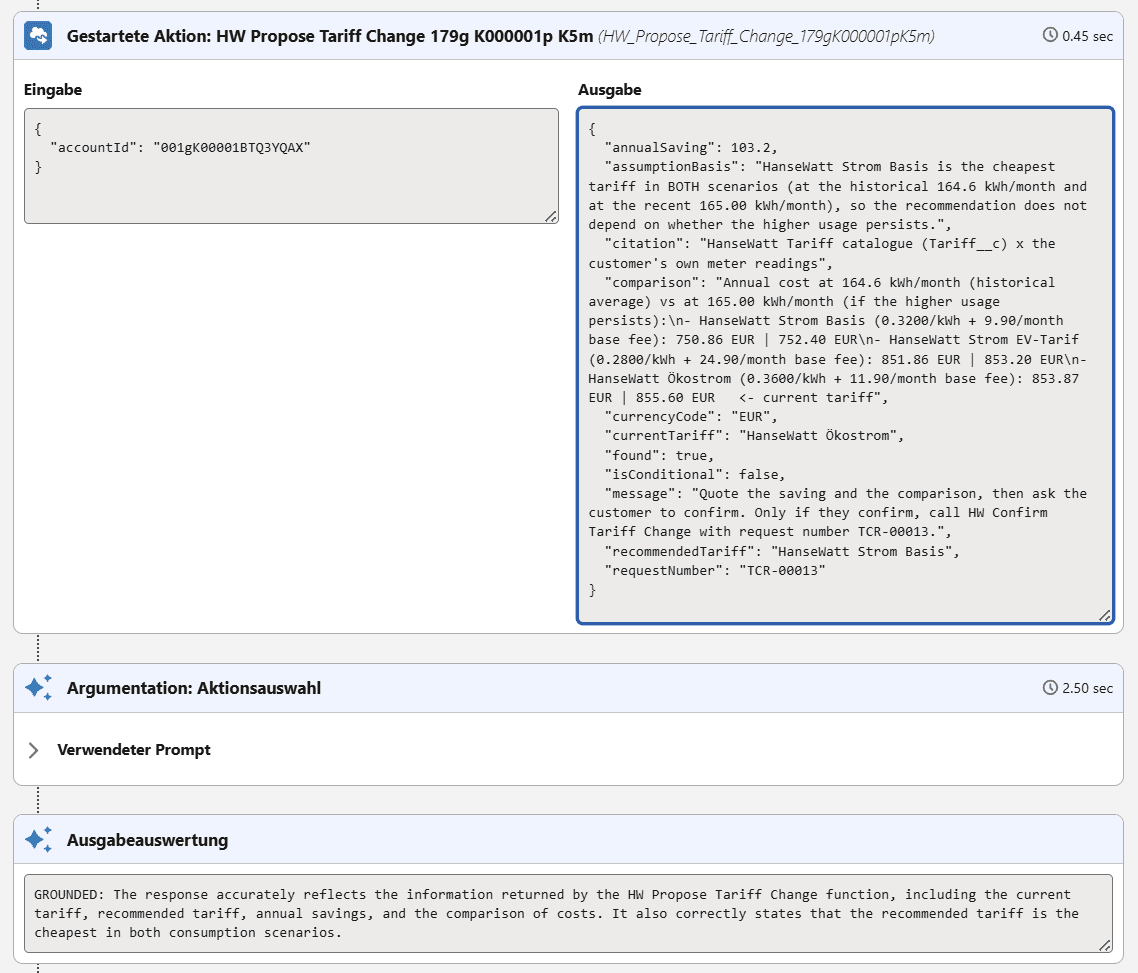 The same action for Studio Alpina — isConditional: false, Strom Basis recommended, 103.20 EUR saving