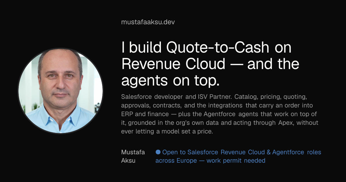 Mustafa Aksu — Salesforce Developer & ISV Partner